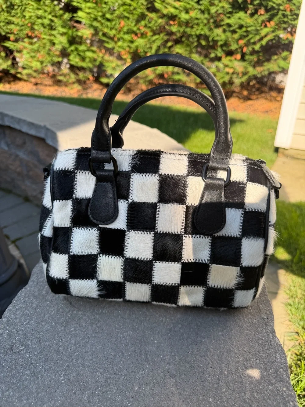 Dani Morgans Exclusive Checkered Cowhide Small Speedy Bag - Picture 4 of 17